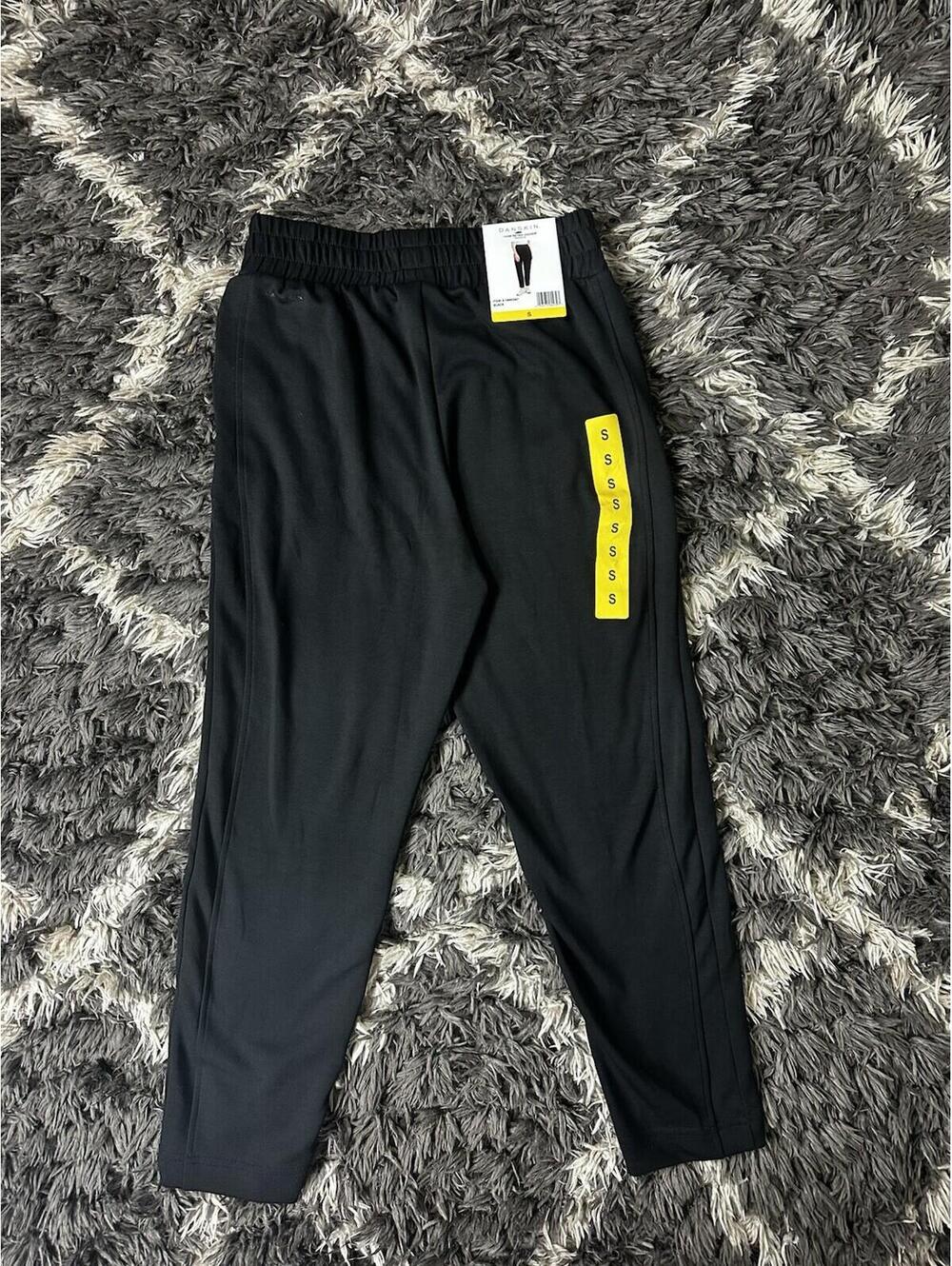 NWT Danskin Luxe Retro Jogger Pants Womens Small S Black Sweatpants